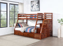 Mocha Twin over Full Bunk Bed with Storage Stairs 5237