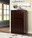 Espresso 5 Jumbo Drawer Chest 525