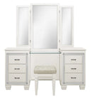 Allura Vanity Dresser with Mirror in White 1916W-15*