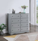 Grey 8-Drawer Dresser 596