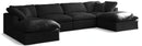 Plush Black Velvet Standard Cloud Modular Sectional