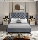Aiden Grey Velvet King Bed