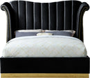 Flora Black Velvet King Bed (3 Boxes)
