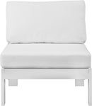 Nizuc White Waterproof Fabric Outdoor Patio Aluminum Armless Chair
