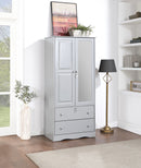 Grey 2-Door Wardrobe with Mirror 616