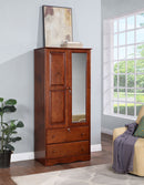 Mocha 2-Door Wardrobe with Mirror 617