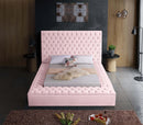 Bliss Pink Velvet King Bed (3 Boxes)