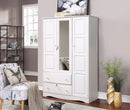 White 3-Door Wardrobe with Mirror 621