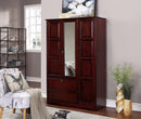 Mahogany 3-Door Wardrobe with Mirror 622