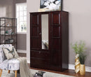 Espresso 3-Door Wardrobe with Mirror 625