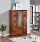 Mocha 3-Door Wardrobe with Mirror 627