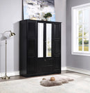 Black 4-Door Wardrobe with Mirrors 640