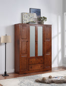 Mocha 4-Door Wardrobe with Mirrors 647