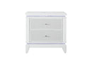 Alina White Nightstand with Cooler, LED, Speaker and USB
