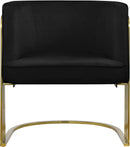 Rays Black Velvet Accent Chair