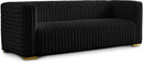 Ravish Black Velvet Sofa