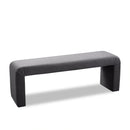 Minimalist Grey Velvet Bench