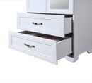 White 2-Door 2-Drawer Wardrobe with Mirror 711