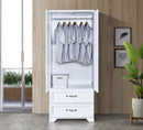 White 2-Door 2-Drawer Wardrobe with Mirror 711