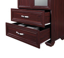 Mahogany 2-Door 2-Drawer Wardrobe with Mirror 712
