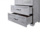 Whitewash 2-Door 2-Drawer Wardrobe with Mirror 713