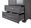Grey 2-Door 2-Drawer Wardrobe with Mirror 714