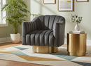 Farrah Grey Velvet Accent Chair