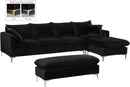 Naomi Black Velvet 2pc. Reversible Sectional