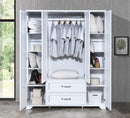 White 4-Door 2-Drawer Wardrobe with Mirrors 751