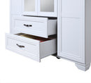 White 4-Door 2-Drawer Wardrobe with Mirrors 751