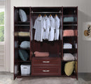 Mahogany 4-Door 2-Drawer Wardrobe with Mirrors 752