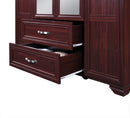 Mahogany 4-Door 2-Drawer Wardrobe with Mirrors 752
