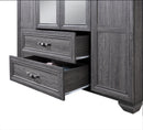 Grey 4-Door 2-Drawer Wardrobe with Mirrors 754