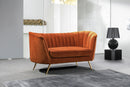 Margo Cognac Velvet Loveseat