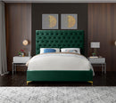 Cruz Green Velvet Queen Bed
