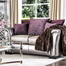 Benigno Love Seat Silver & Gray