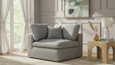 Serene Grey Linen Fabric Deluxe Cloud Corner Chair