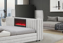 Elias Grey Bed with Immersive Sound Speaker, LED, TV Lift and Fp