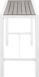 Nizuc Grey manufactured wood Outdoor Patio Aluminum Rectangle Bar Table