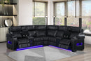 Black Reclining Sectional with LED 9090