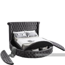 Luxus Grey Velvet King Bed (3 Boxes)