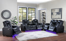 Black Power Reclining Set with LED Lights 9490