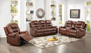 Brown Reclining Sofa Set 9502
