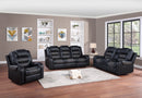 Gray and Black Reclining Sofa Set 9508