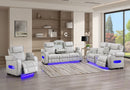 Ice Gray Power Transformer Reclining Set with LED 9601-V2