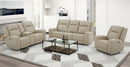 Taupe Genuine Leather Power Reclining Set 9711
