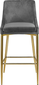 Karina Grey Velvet Stool