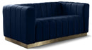 Marlon Navy Velvet Loveseat