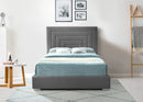 Nora Grey Velvet Queen Bed
