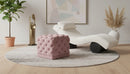 Stella Pink Velvet Ottoman/Stool